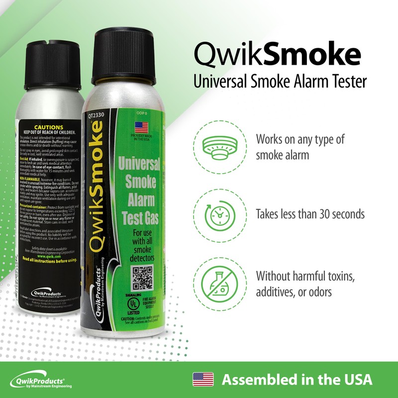 QwikSmoke Smoke Detector Tester Spray Fire Alarm Can of Smoke