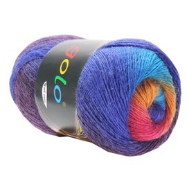 golo Wool Yarn for Knitting 550yd 0.22Ib Cachemire Multicolor Rainbow Yarn (Crimson Green)