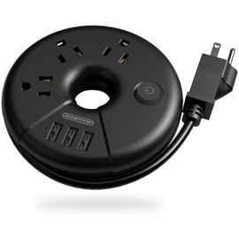 NTONPOWER Travel Power Strip, NTONPOWER Portable Charging Station 3 USB Without Surge Protector Short Extension Cord 15 inches/5ft/10ft/15ft Compact for Home, Office, Cruise Ships, Business Trip, Hotels, - Color-Length: Black-5 ft