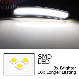 iJDMTOY Black-Out Smoked Lens Xenon White Full LED Strip Front Bumper Wheel Arch Side Marker Light Kit Compatible With Nissan 2022-up Gen3 Frontier, Replace OEM Amber Bulb-Less Sidemarkers