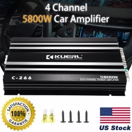 KUERL 5800W 4 Channel Car Amplifier Stereo Audio Speaker Amp System Device Truck C0D2