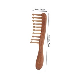 Healeved Sandalwood Wooden Comb with Ergonomic Handle Wide Tooth Massage Comb for Detangling and Styling All Hair Types Comfortable Grip Hair Care Accessory