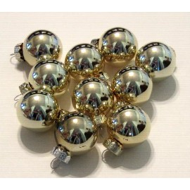 Unbranded Gold Glass Miniature Balls Christmas Ornaments Shiny for Feather Wire Tree