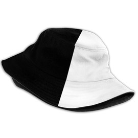 Pure Split Black and White Bucket Hat Travel Fisherman Cap Protection Sun Hat for Fishing Hat Men Women