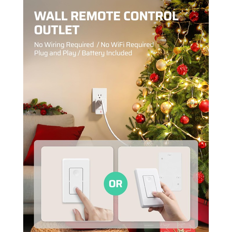 DEWENWILS Wireless Remote Wall Switch and Outlet, Plug in Remote
