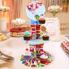 3 Tier Cupcake Stand, World Flag Theme Cardboard Cupcake Tower,