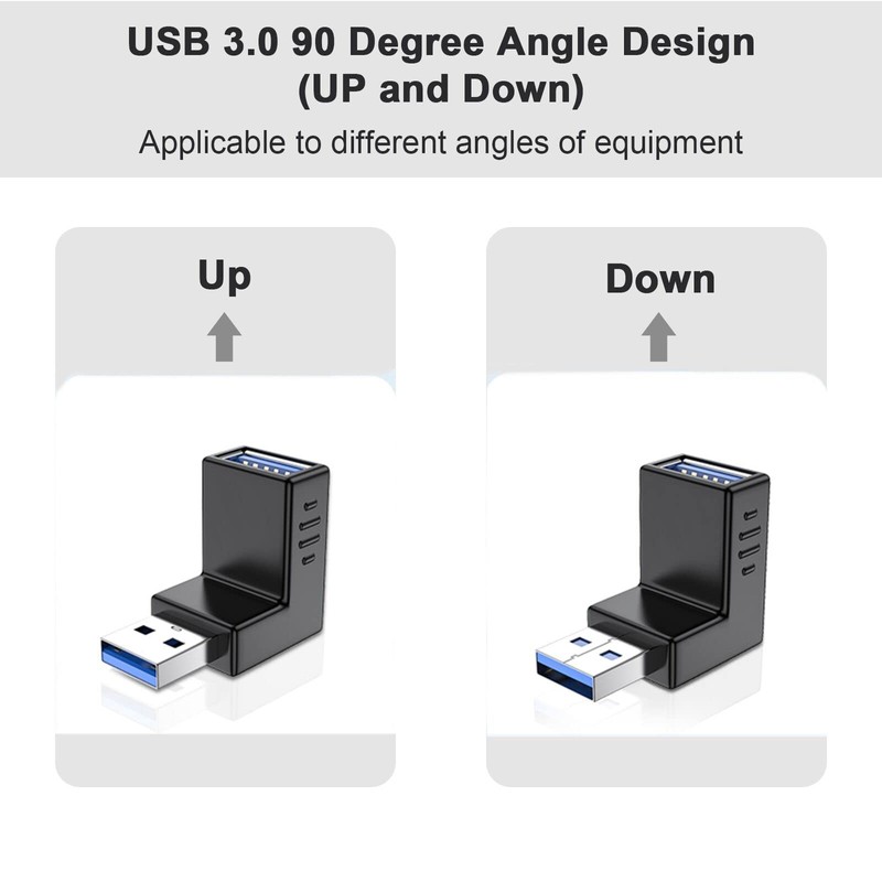 Oxsubor USB 3.0 Adapter 90 Degree Male to Female Combo