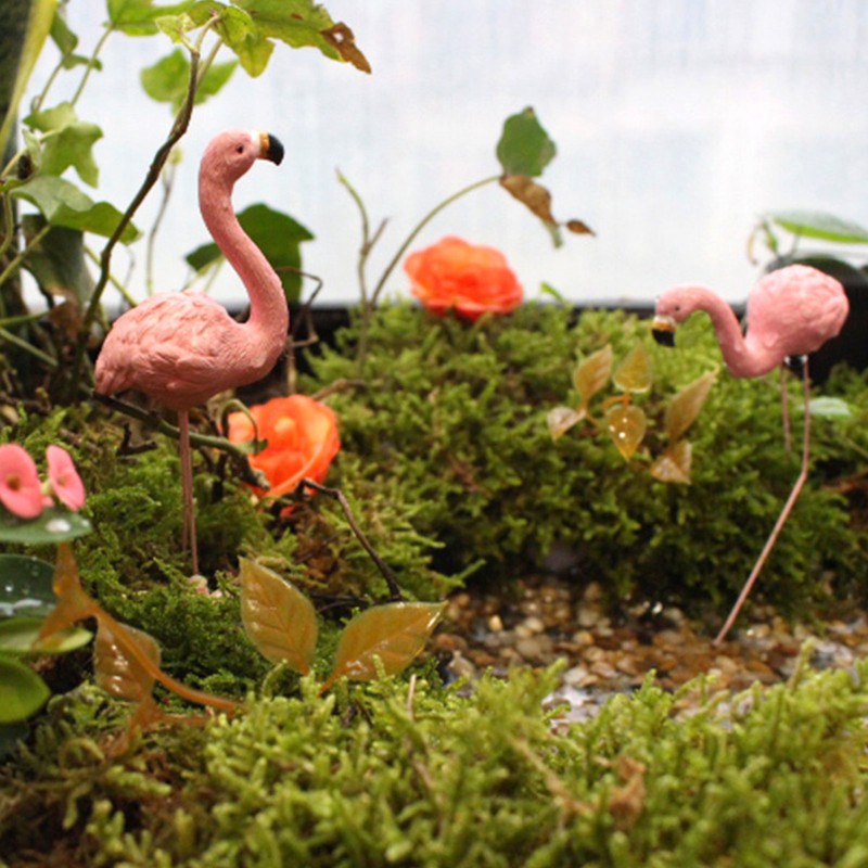 4 Pcs Pink Flamingo Garden Statue Fine Details Stylish Vivid