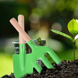 ABOOFAN 4PCS Kids Gardening Tools Set Childrens Gardening Sets Includes Fork Rake Shovels Gloves Garden Tools for Toddlers