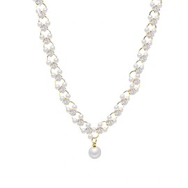 Stocking Stuffers Gifts for Women Women Gold Pearl Choker Necklace Pearl Pendant Clavicle Necklace Faux Pearl Beaded Choker Necklace Jewelry Gift