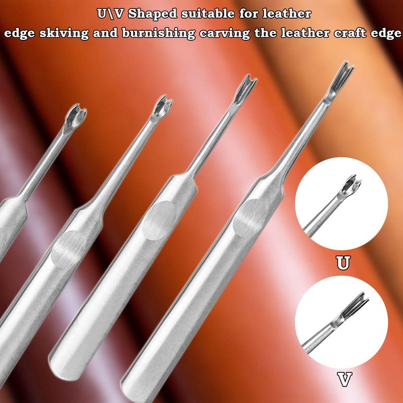 CODIRATO 8 Pieces Leather Edging Tool Stainless Steel Leather Edges