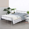 Geniqua Double Bed Full Size Bed Frame Metal Platform Headboard