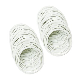 ONLYKXY 100pcs White Natural Rubber Bands Soft Elastic Bands Hair Ties for Hair Braids Hair Mini Rubber Ring (50mm/1.96inch)