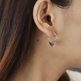 Boma Jewelry Sterling Silver Crescent Post Hoop Earrings