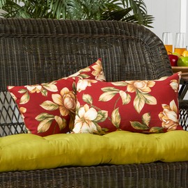 Greendale Home Fashions AZ5811S2-ROMAFLORAL Tuscan Floral Outdoor Rectangle Throw Pillow (Set of 2)