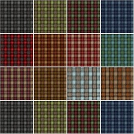 Michael Miller Lumber Check FQ 0309 Fat Quarter Bundle 24 pcs