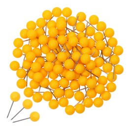 Tupalizy 100PCS 1/4 Inch Small Round Head Map Tacks Pins for Home Office Bulletin Cork Board Use and DIY Craft Project (Orange)