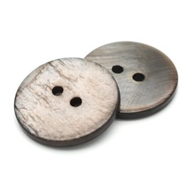 CRAFTMEMORE Shell Buttons 2 Holes Sewing Button DIY Crafts TG65 (18mm,12pcs,Black)