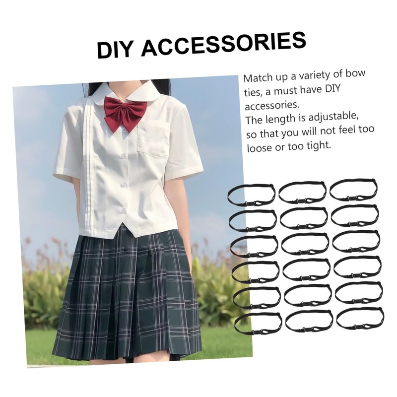 COHEALI 50pcs Bow Tie Extension Strap Bow Tie Elastic Strap