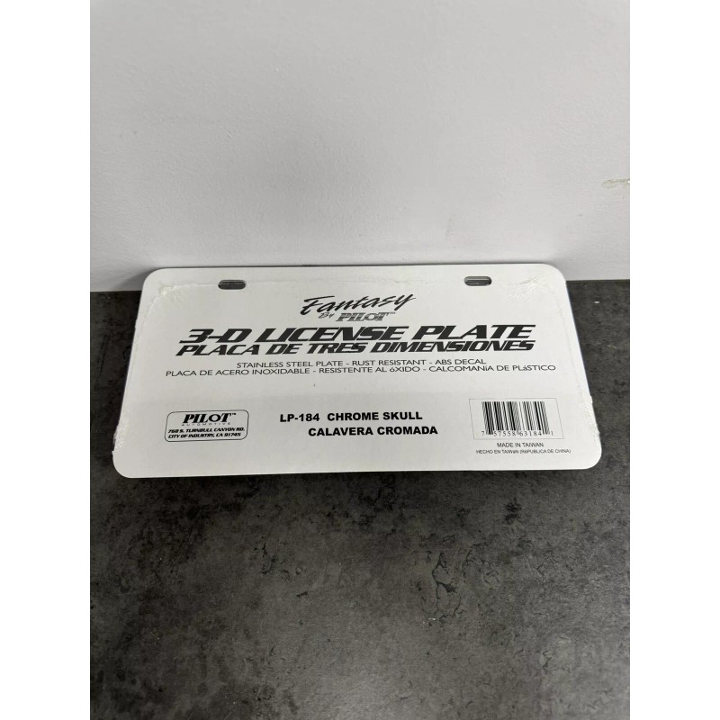 PILOT 3D Red Eyes Skull license plate Stainless Steel rust