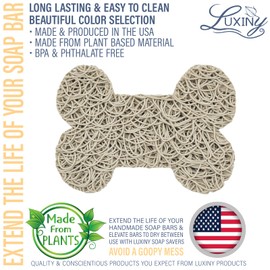 Soap Savers for bar soap, American Made by Luxiny, Lifts Soap in Soap Dishes & Shower Soap Holders -Handmade Soap Lasts Longer -Made with Plant Based Materials (Dog Bone Brown Tan)