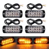 DEFVNSY 4-Pack Super Bright Amber 12-LED 12V 24V 36W Car