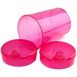 Medi-Inn+ Sippy Cup 250 ml Practical Set: 5 Bases with 10 Lids (5 x with Opening 12 x 10 mm and 5 x with Opening 4 x 4 mm) Red