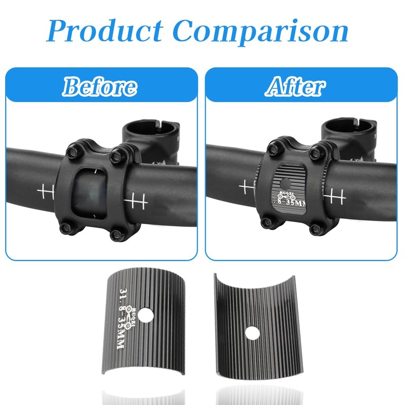 RAMGLYO Bicycle Handlebar Shim Spacer, Bike Stem Shims, Universal Bicycle