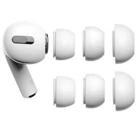 BLLQ Fit in Case AirPods Pro Eartips Covers Earuds Cover Silicone Compatible with AirPods Pro AirPods3 , S/M/L 3 Pairs White ap