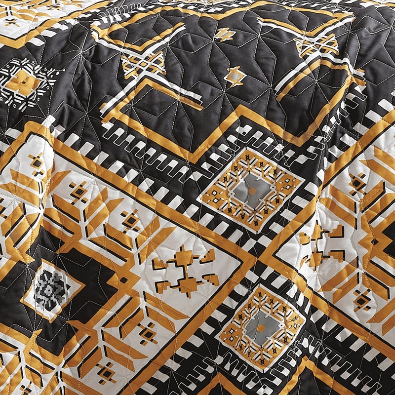 ESCA Queen Size Quilt Set - Yellow Bedspread Set -