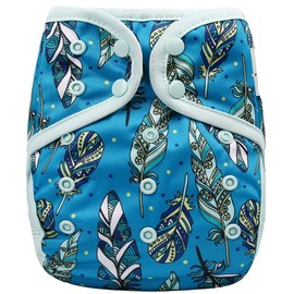 OsoCozy One Size Cloth Diaper Covers - Adjustable Snap Fit & Double Leg Gussets for Baby Boys & Girls from 8-35 Pounds. Use with Prefold, Flat or Fitted Cloth Diapers or Snap-in Inserts.