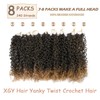 XGY Hair 8 Packs Pre-looped Yanky Twist Crochet Hair 8
