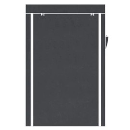 64\" Gray Portable Closet Storage Organizer with Shelves Wardrobe Clothes Rackcolor: as picture