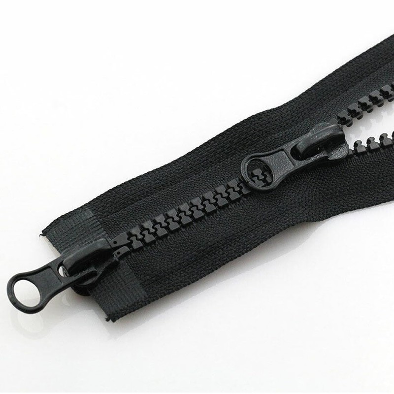 CRLLDPM 1 x zip in black, 70 cm, long spiral