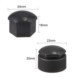 20 Pcs 17mm Wheel Nut Covers - Black 17mm Wheel Nut Caps Bolt Covers, Universal Fit, Including 16 Standard Ones & 4 Locking Ones with Removal Tool
