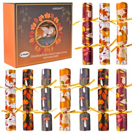 Thanksgiving Party Table Favors, 10 Pack Thanksgiving Crackers No-Snap with Party Hats, Jokes & Mystery Gift for Kids Family, Party Games for Thanksgiving Holiday Dinner Traditions Fall Holiday