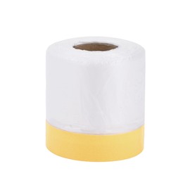 HOPESPANNER Pre-Taped Masking Film Plastic Cover PE Film Masking Paper 1 Pc 2200x30cm / 72.18ftx11.81" White Yellow