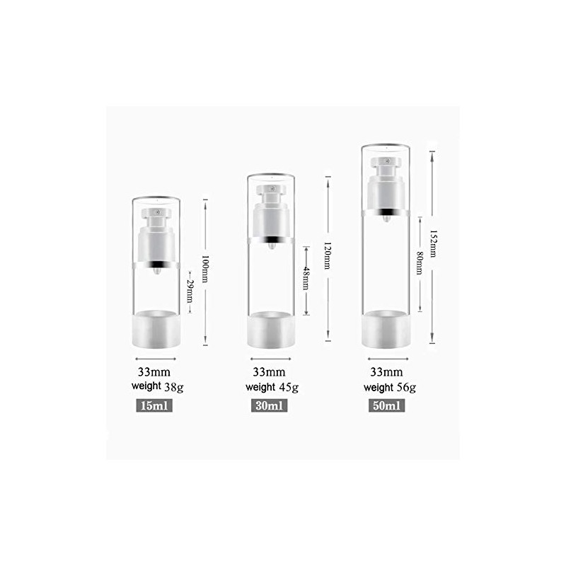 Dispensador de crema cosmética transparente sin aire, dispensador de loción