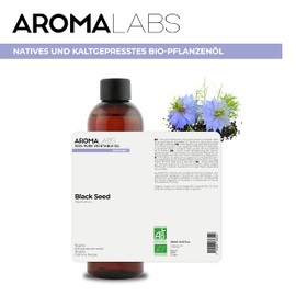 Organic Vegetable Black Cumin Oil, 250 ml, 100% Pure, Natural, Cold Pressed and AB Certified, Aroma LABS (French Brand)