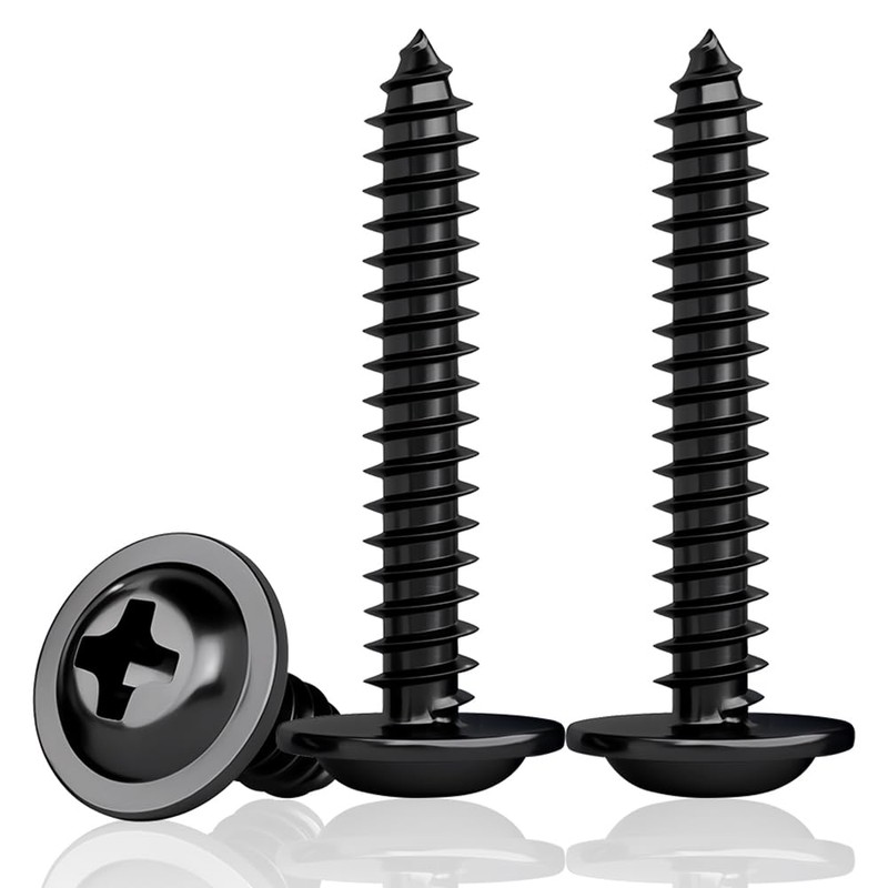 HXJDAM 140Pcs M4.2x32mm Black Self Tapping Screws, Flat Head Screws,