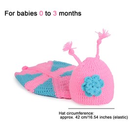Jicyor Newborn Baby Crochet Knit Costume Lovely Photography Props Outfits for Girl Boy (Pink)