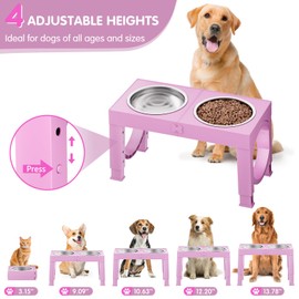 Elevated Dog Bowls Large Breed XiaZ Raised Dog Bowl Stands Large Medium Sized Dog 2 Large Elevated Dog Food Water Bowl Stand Set Pink Raised Pet Feeder Adjustable Dog Dish Station 9/11/12/14in