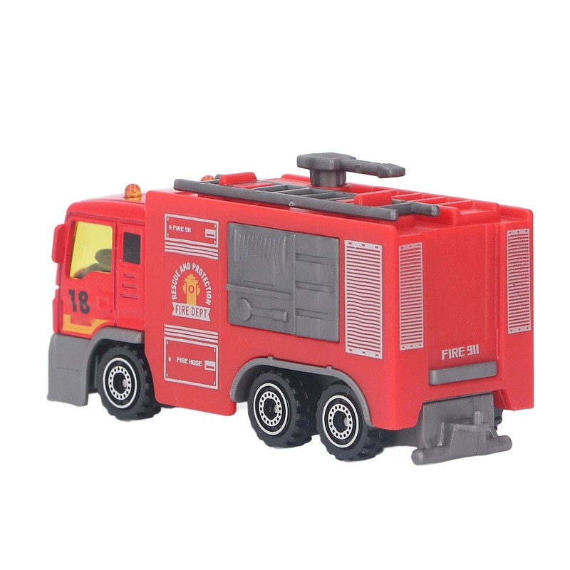 4Pcs 1: 32 Fire Truck Toy Set High Simulation Pull