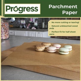 Progress Cookie Baking sheet, Precut unbleached parchment paper sheets for Baking Cookies, Air fryer, Oven, Grilling Rack and Cooking - 12"x16" - non stick parchment paper sheets (120)