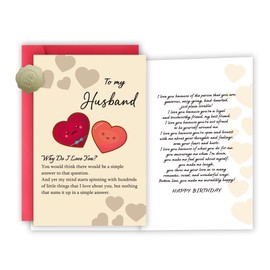 FSSDAS Why Do I Love You? Happy Birthday Card for Husband, Funny Husbands Birthday Cards, Sweet Birthday Gifts for Husband from Wife