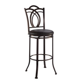 Linon Coffee Brown Metal Swivel 30" Bar Stool
