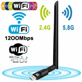 premiumwire 1200Mbps Wireless USB Wifi Adapter Dongle Dual Band 2.4G/5GHz w/Antenna 802.11AC