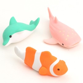 Erasers for Kids Dolphin Whale Shark Clownfish 3D Animal Mini Erasers Cute Erasers