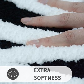 Black Get Naked Bath Mat, Long Runner Mat for Bathroom, Cute Fun Simple Bath Rug, Water Absorbent Non-Slip Microfiber Mat, 18"x47"