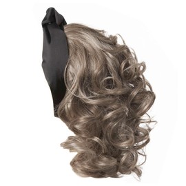 Toni Brattin Headband Fall Wavy 18" Shoulder Length Curly Hair Extension Hairpiece For Fuller Looking Hair, Brown Grey